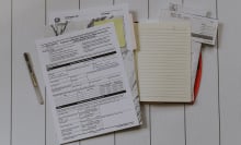 tax forms on desk
