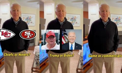 Three screenshots of President Joe Biden answering questions on TikTok.