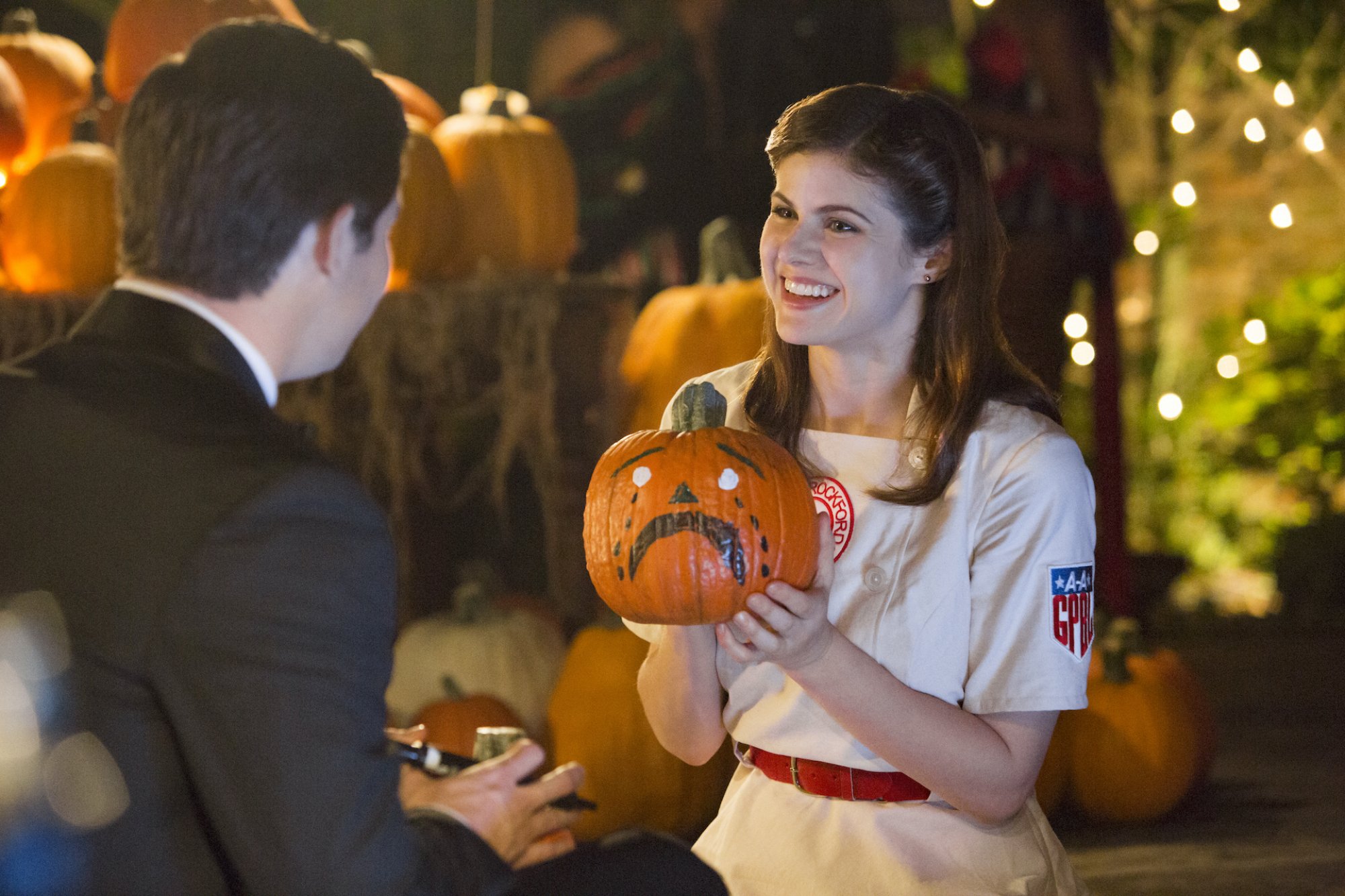 A scene from "When We First Met": A couple at a Halloween party