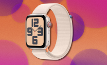 Apple Watch SE on colorful abstract background